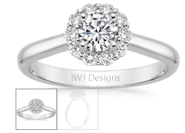 Plain Shank Halo Engagement Ring Design